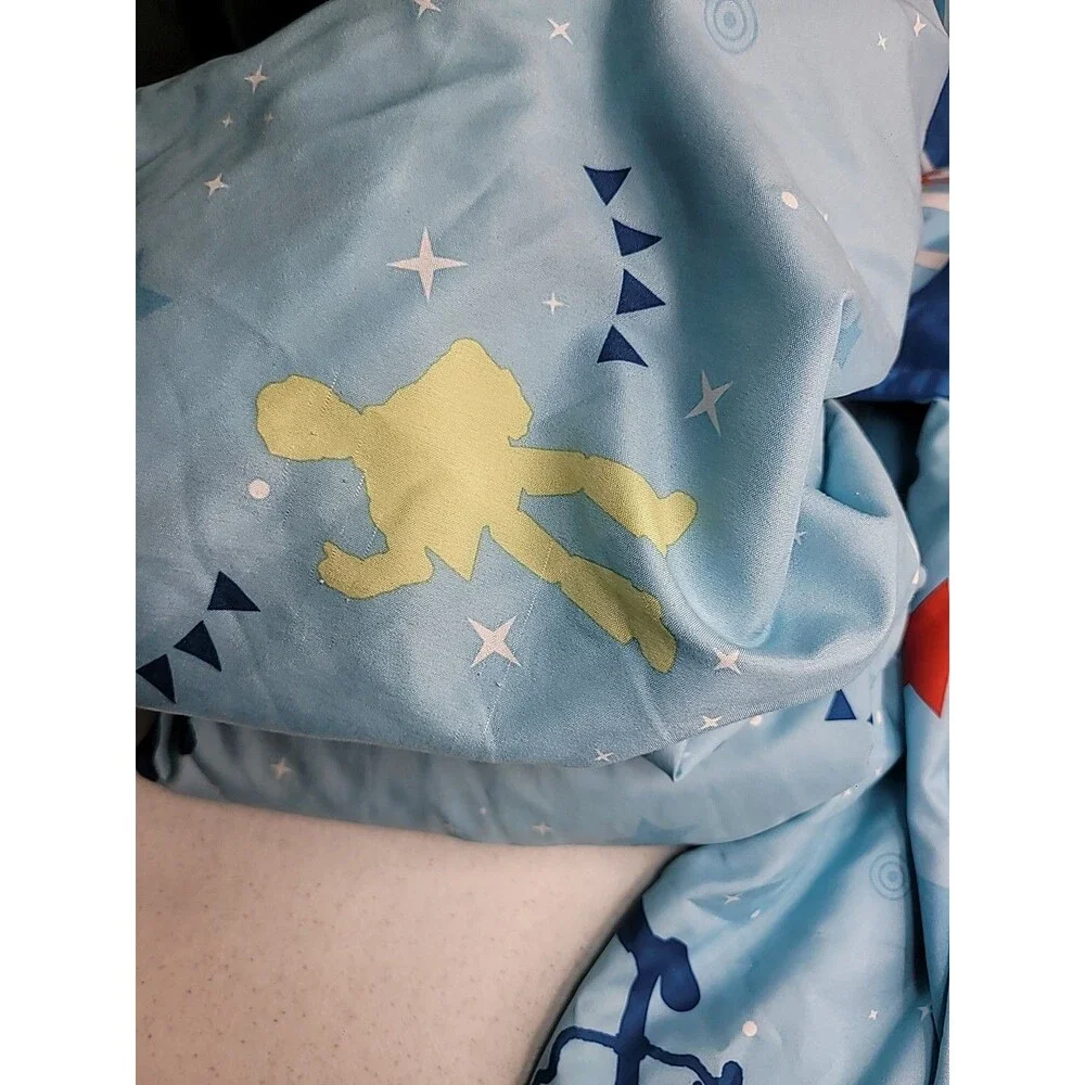 Toy Story 4 Twin Sheet  Blue Fitted and Flat Sheet Plus 1 Pillowcase